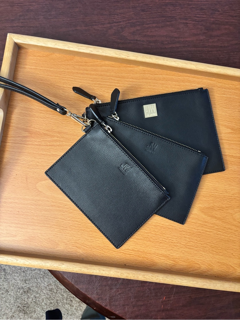 Jason Wu Black Triple Pouch Wristlet